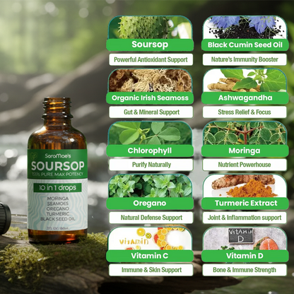 100% Organic 10-in-1 Soursop Extract Drops
