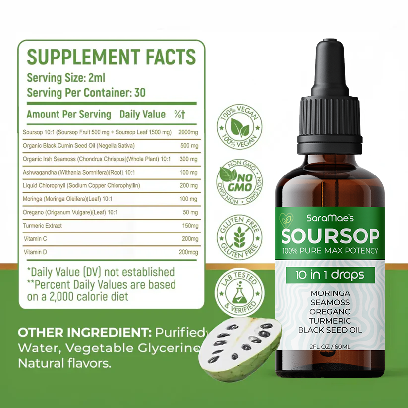 100% Organic 10-in-1 Soursop Extract Drops